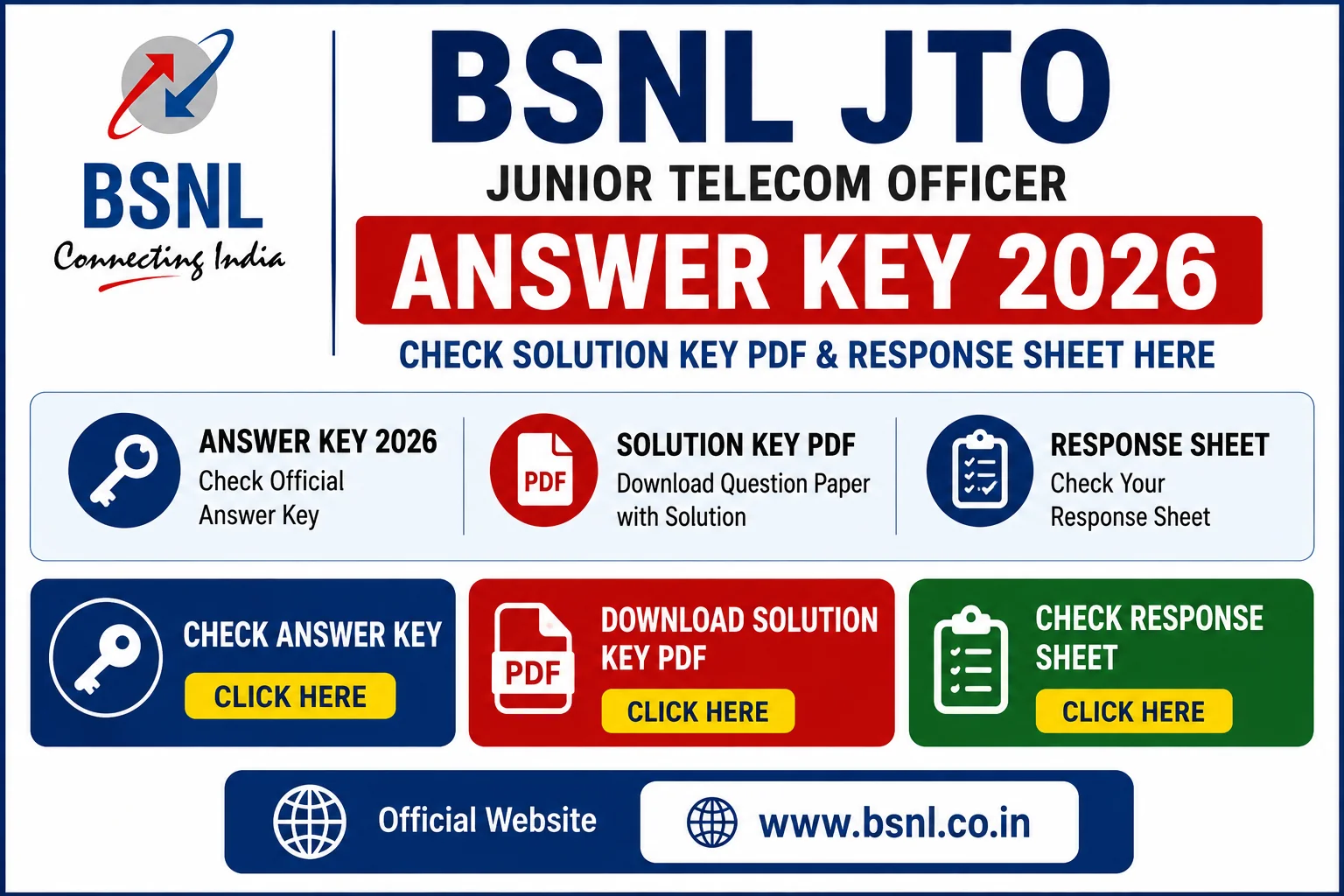 BSNL JTO Answer Key 2026