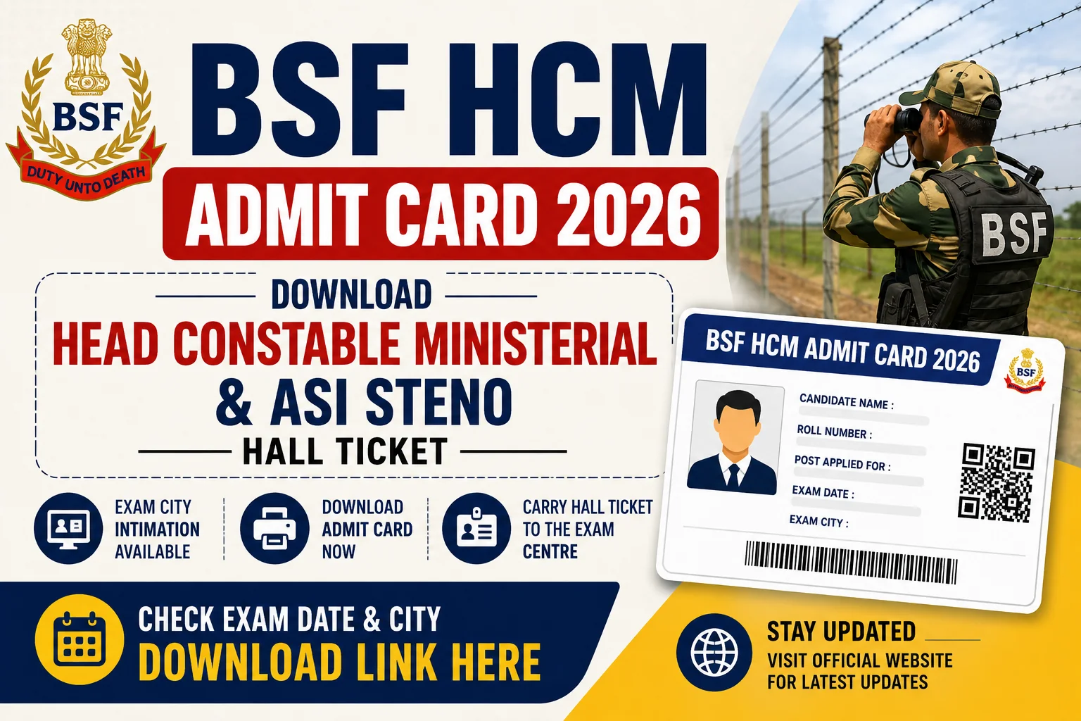BSF HCM Admit Card 2026