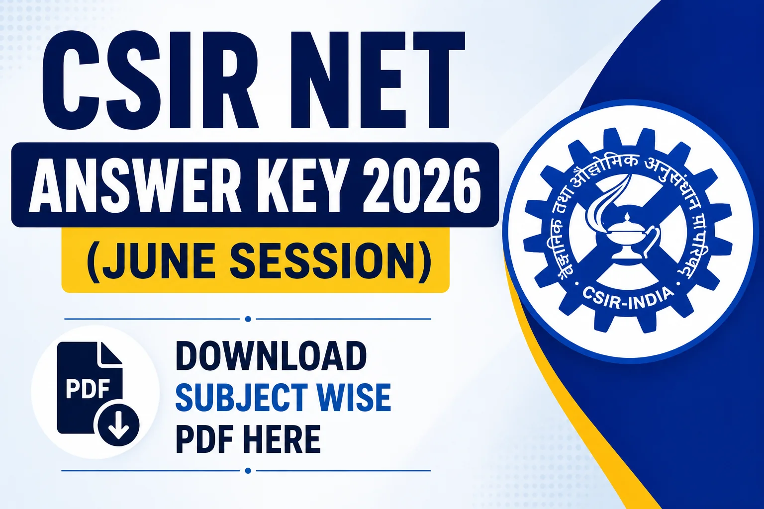 CSIR NET Answer Key 2026