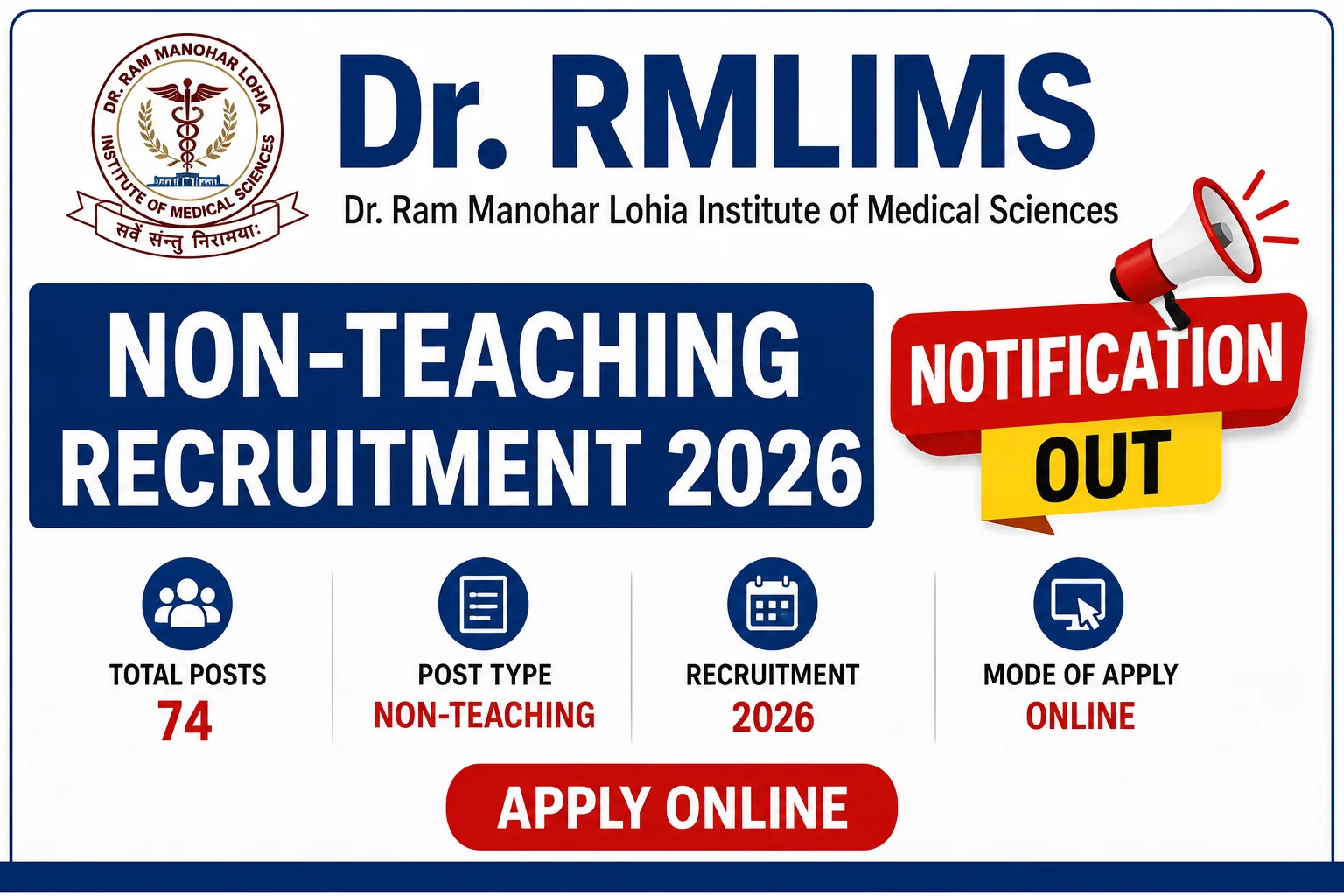 Dr. RMLIMS Non-Teaching Recruitment 2026