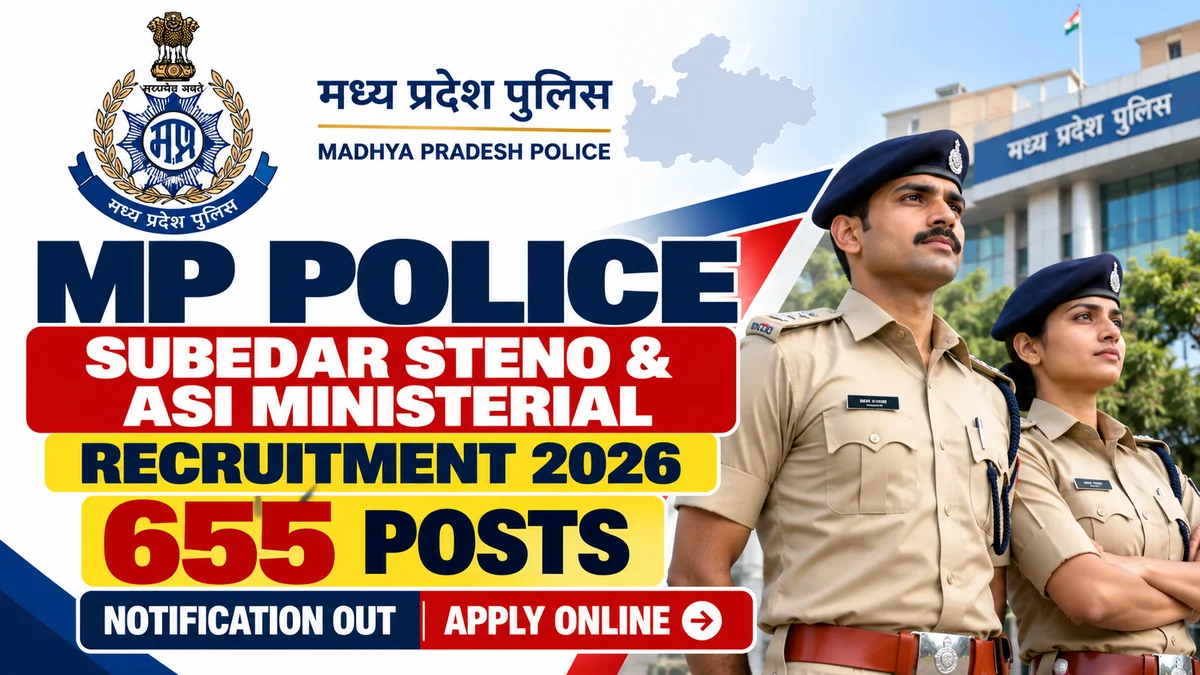 MP Police Subedar Steno and ASI Ministerial Recruitment 2026